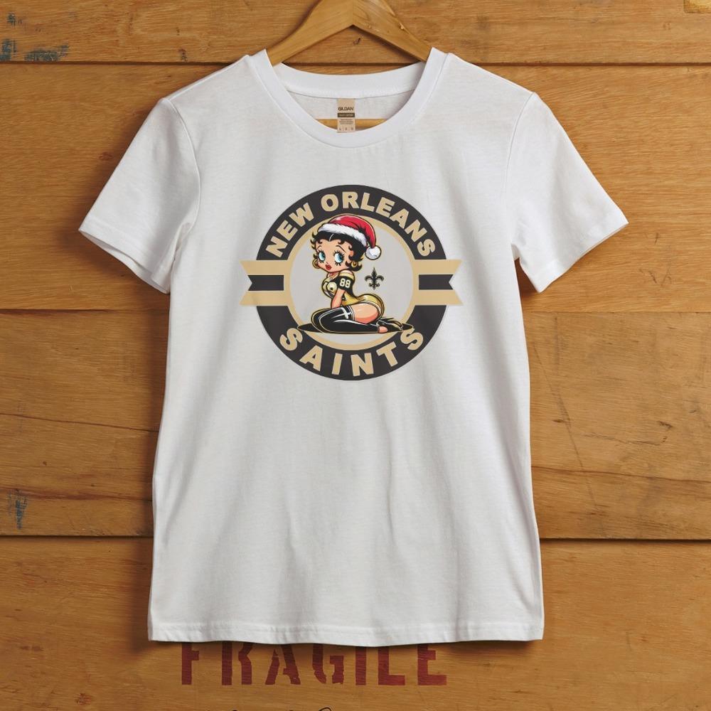 New Orleans Saints Betty Boop Christmas T-Shirt - Nfl - Unisex White T-Shirt